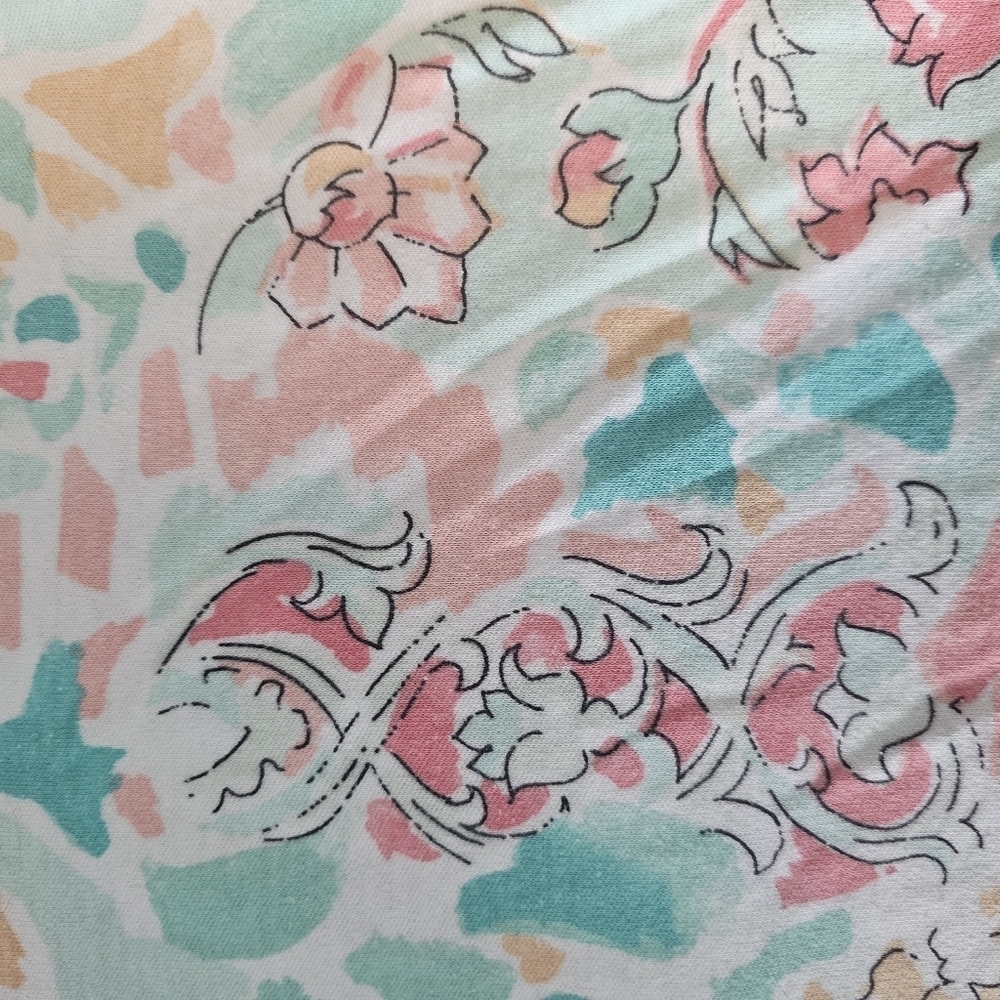 Vintage Southern Lady Pastel Floral Print Tee Shirt Size L Made in USA - Picture 2 of 9